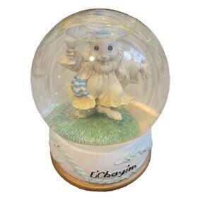 SAN FRANCISCO MUSIC BOX CO SNOW GLOBE RABBI MOUSE L'CHAYIM MUSICAL JEWISH